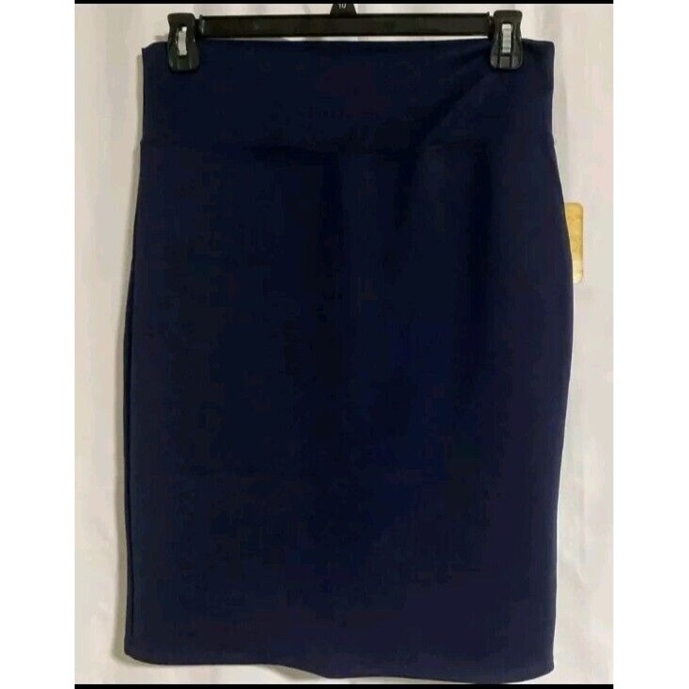 Womens 2X Pencil Skirt Navy Blue‎ Hybrid & Co Nylon Stretch fits like LG NWT US